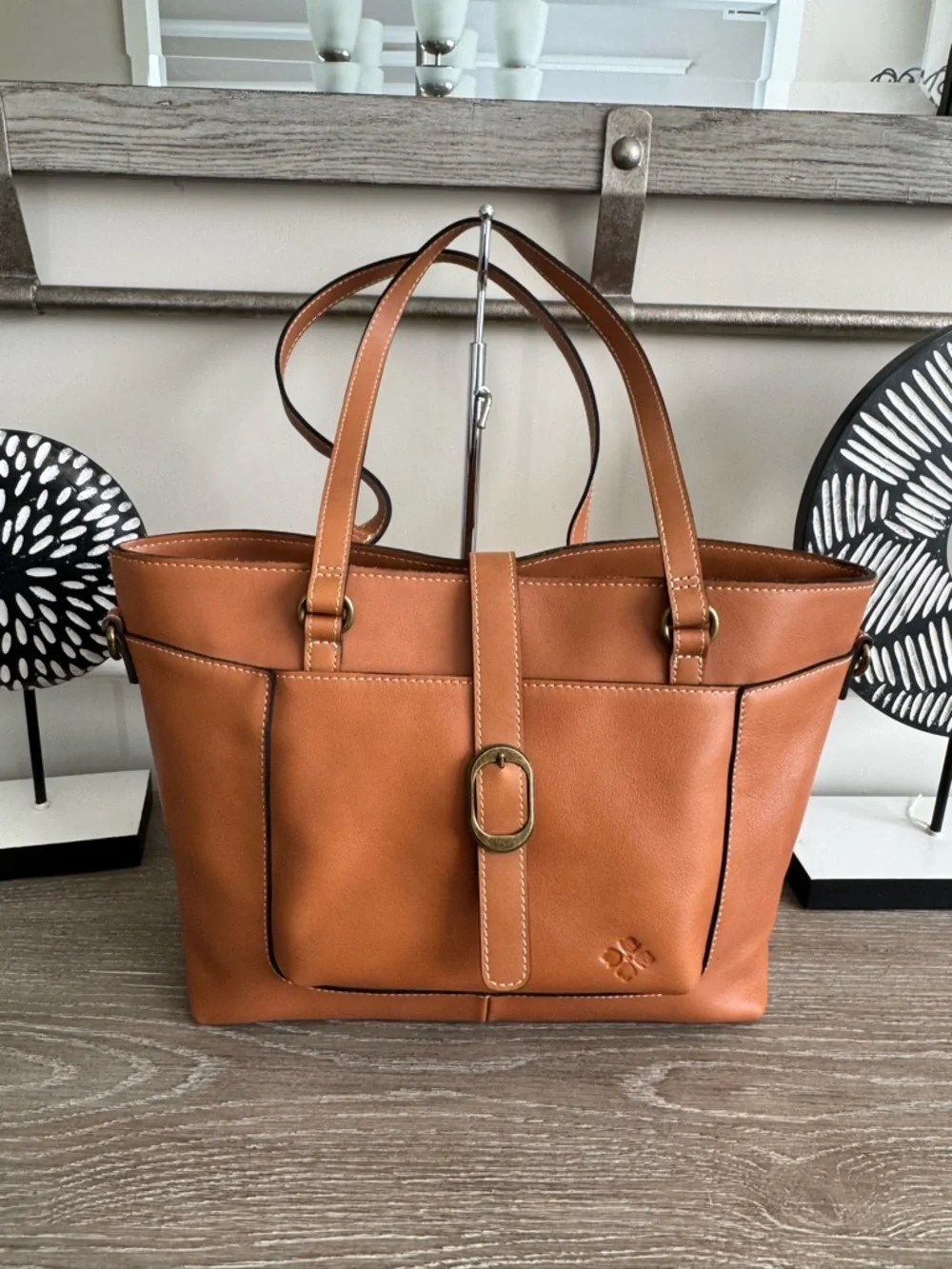 Patricia Nash Alanya Leather Tote Bag in Cognac Brown - Picture 1 of 15